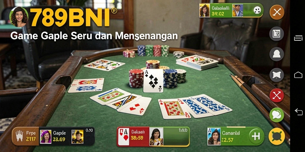 Screenshot gameplay 789BNI menunjukkan momen mendebarkan bermain Gaple.