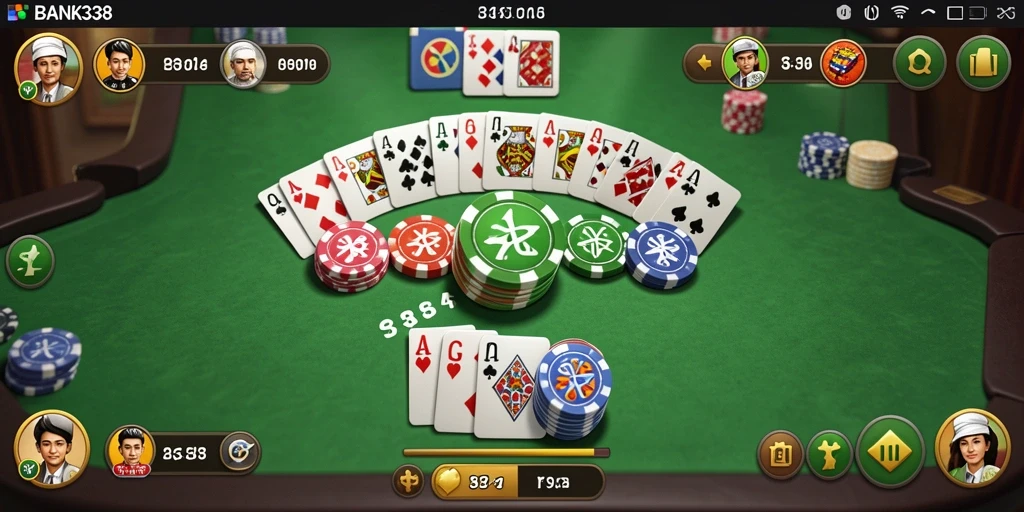 Tampilan gameplay Gaple yang seru dan interaktif di BANK338.