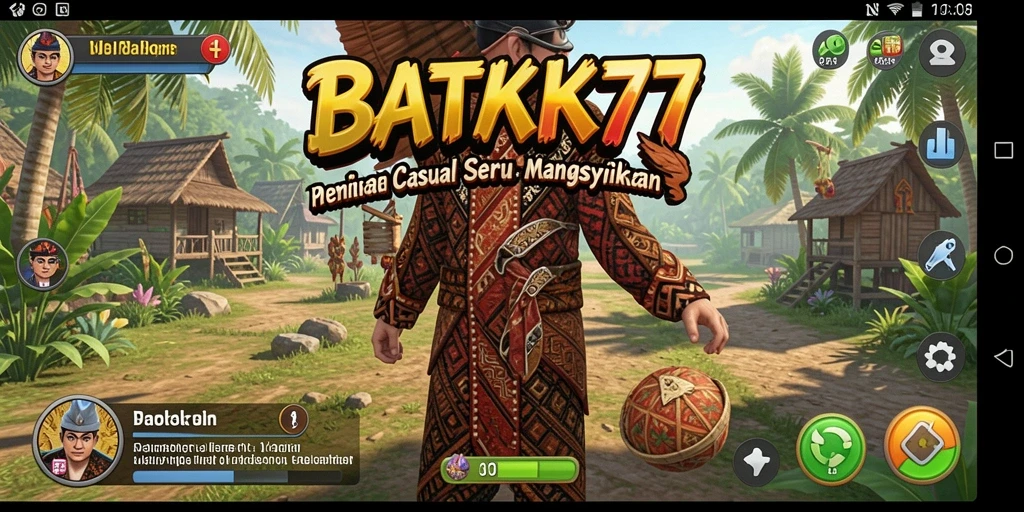 Screenshot gameplay BATIK77 menampilkan pola batik yang menawan.