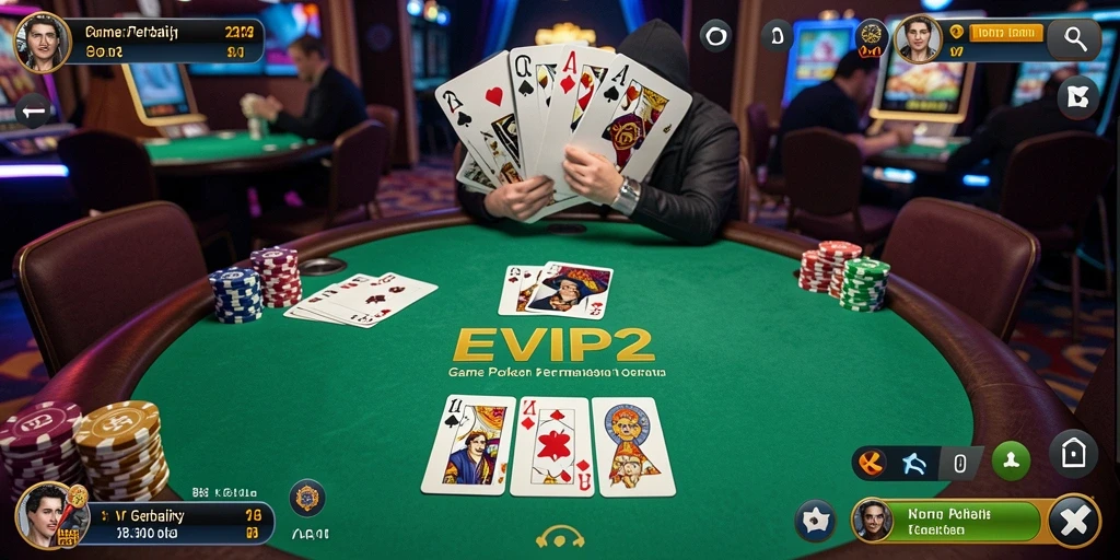 Tampilan menarik dalam screenshot <strong>EVIP2</strong> dengan gameplay Poker yang seru.