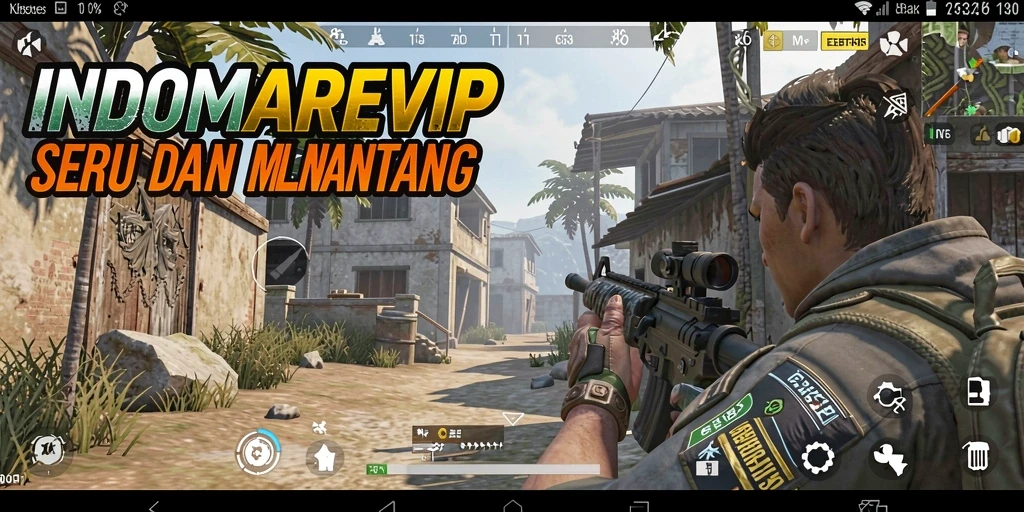 Gameplay seru INDOMAREVIP dengan aksi tembak-menembak intens.