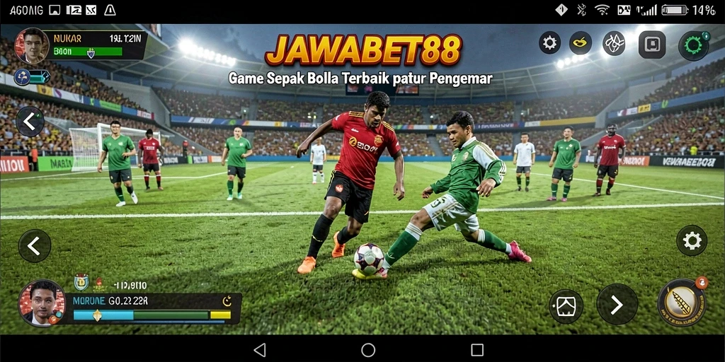 Tampilan gameplay menarik dari JAWABET88 yang penuh aksi sepak bola.