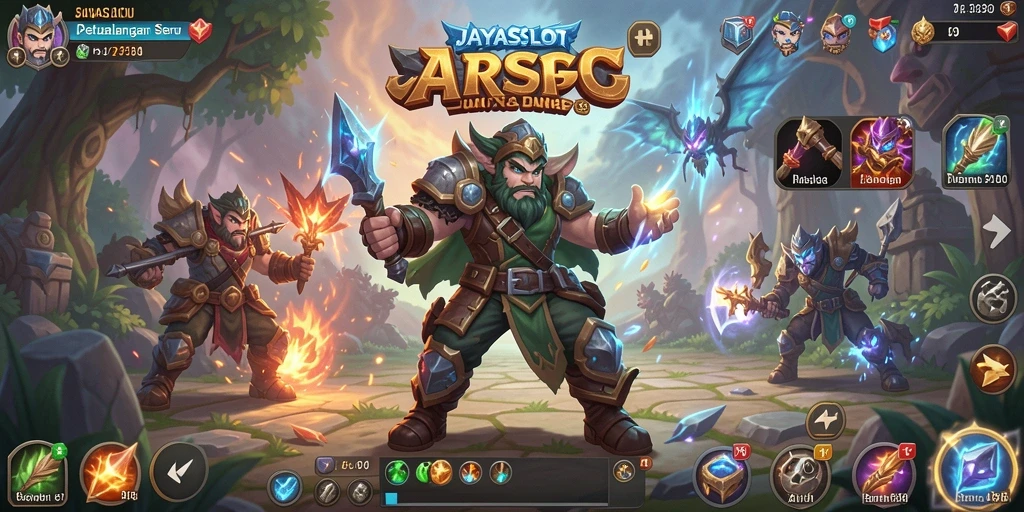 Screenshot menunjukkan aksi seru dalam gameplay ARPG JAYASLOT.