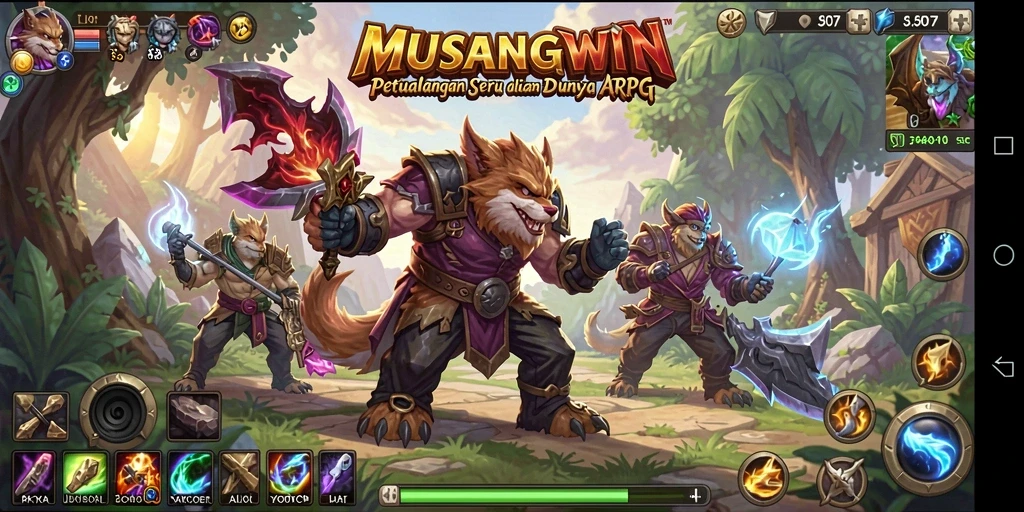 Tampilan gameplay MUSANGWIN yang menarik dan mendebarkan.