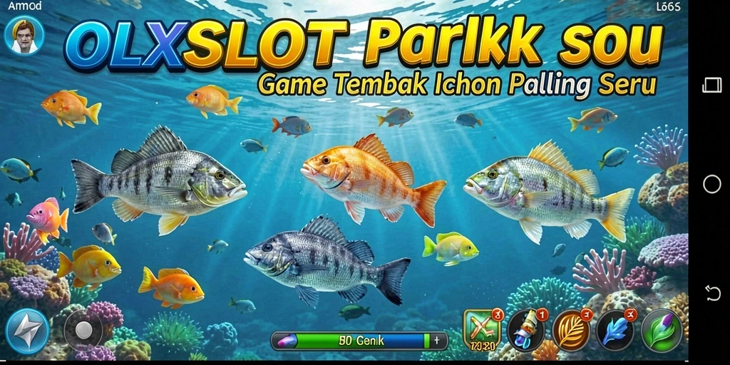 Tampilan gameplay OLXSLOT dengan aksi menembak ikan yang seru.