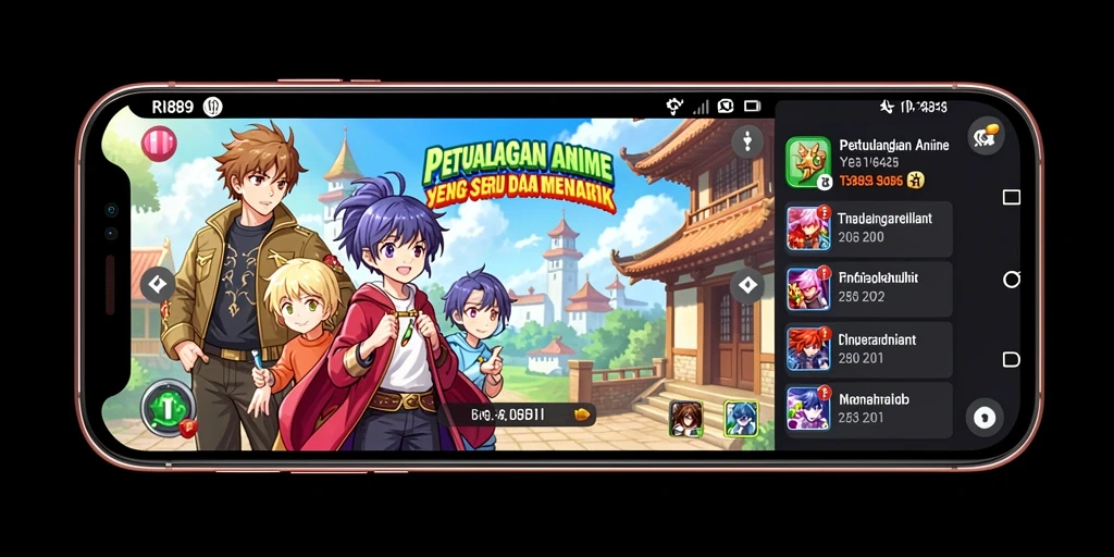Tampilan gameplay menarik dari RI889 dengan karakter anime yang penuh warna.