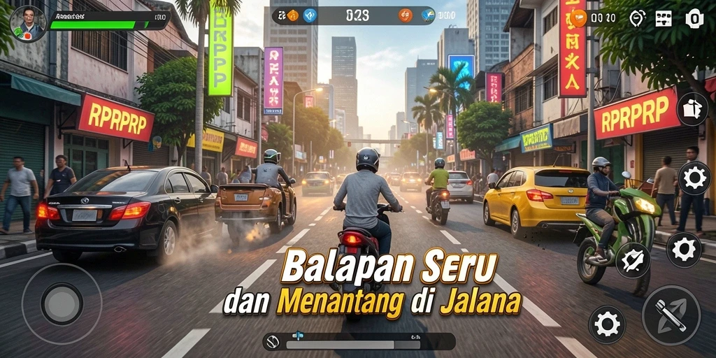 Gameplay seru RPRPRP dengan balapan yang memacu adrenalin.