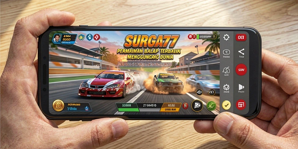 Tampilan gameplay balap yang seru dan realistis di SURGA77.