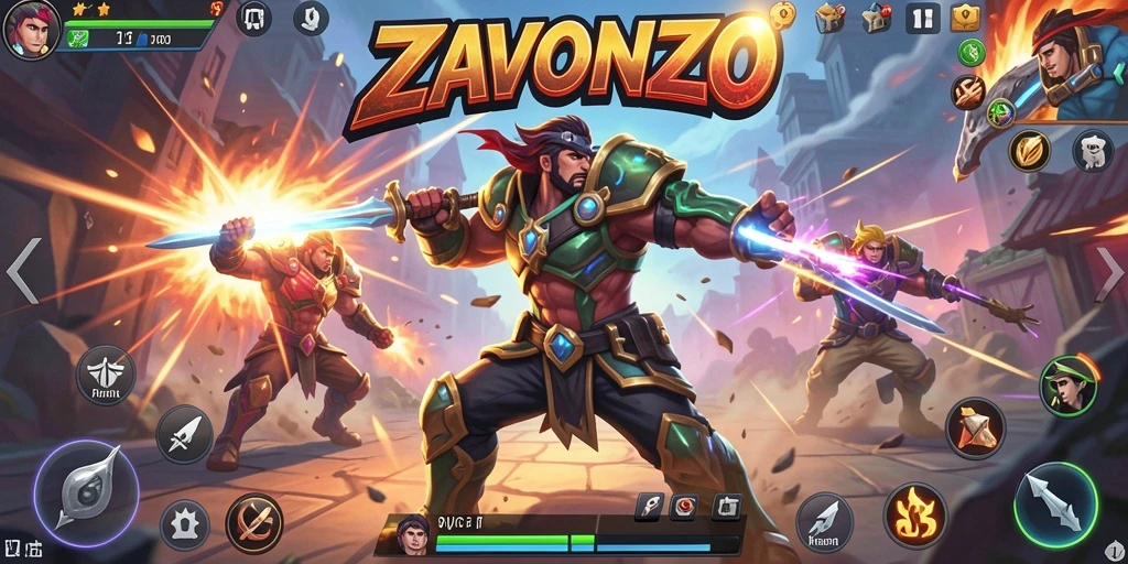 Screenshot menunjukkan aksi bertarung sengit dalam ZAVONZO.