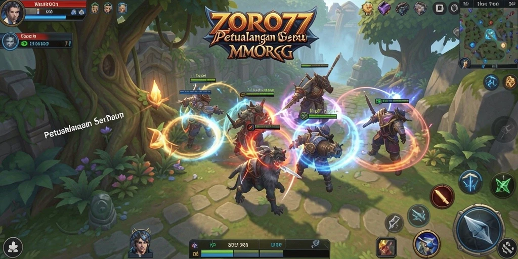 Screenshot ZORO77 menampilkan aksi seru dalam pertarungan MMORPG.